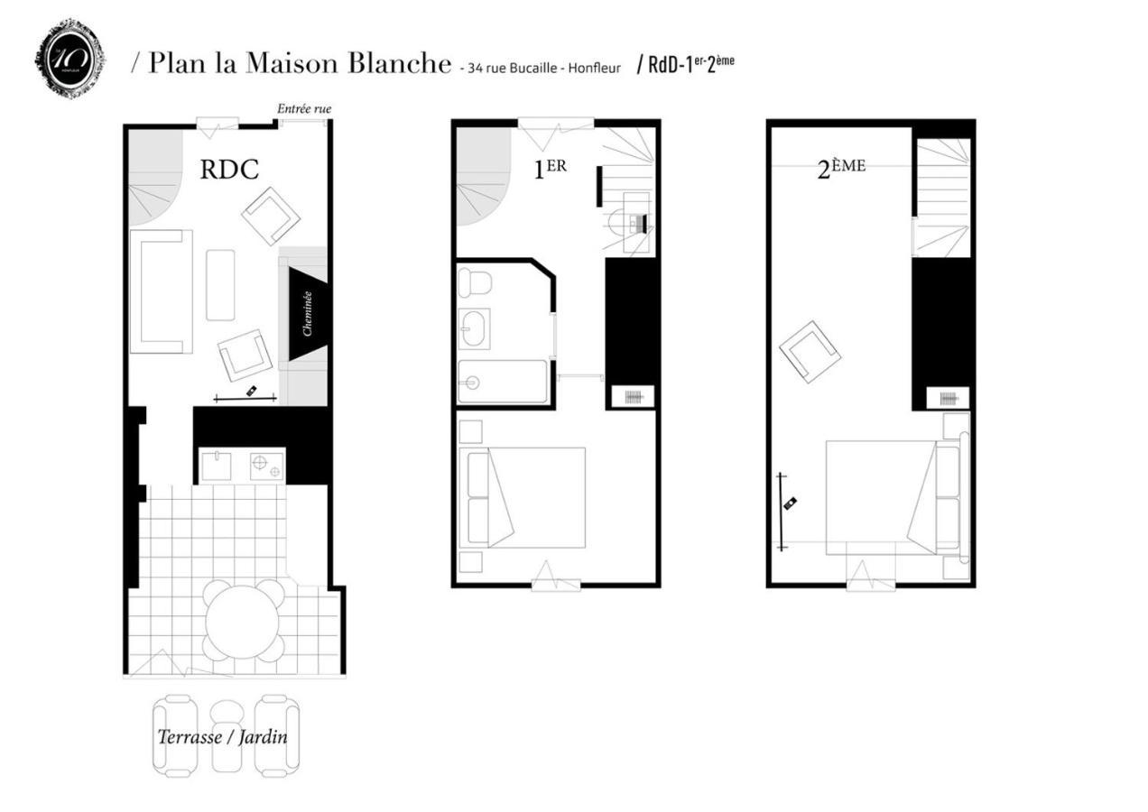 La Maison Blanche Du 10Honfleur Extérieur photo